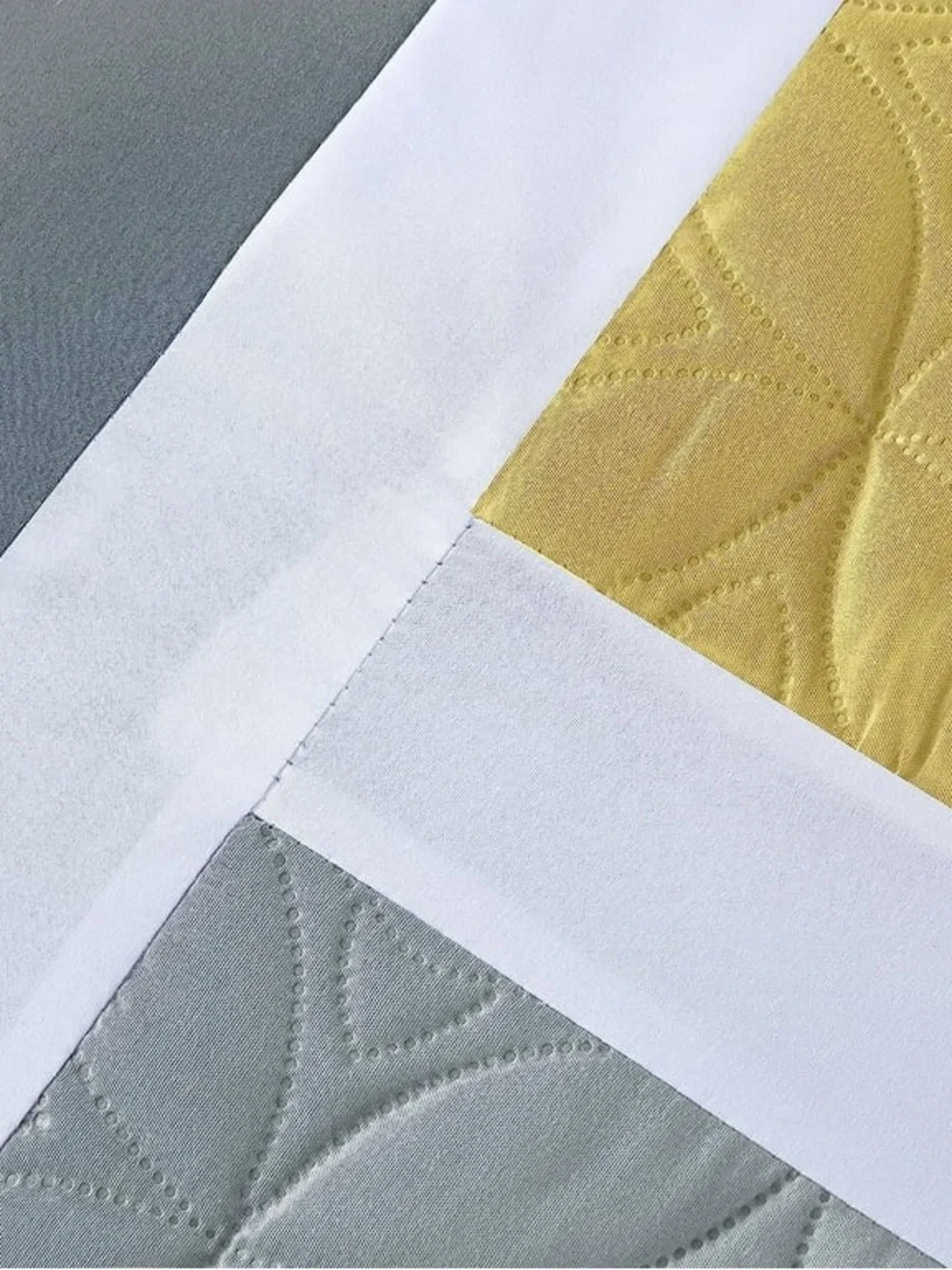 Gray and Yellow Quilted Queen 3 piece Comforter Set
